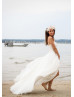 Strapless Sweetheart Ivory Satin Polka Dot Organza Wedding Dress